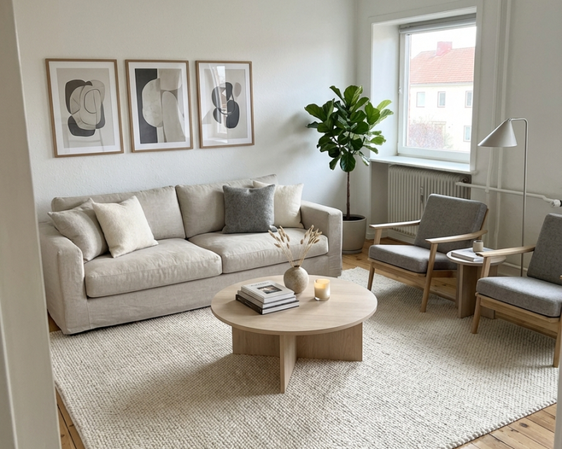 Stue i 3-v&aelig;relses lejlighed i Holstebro C 